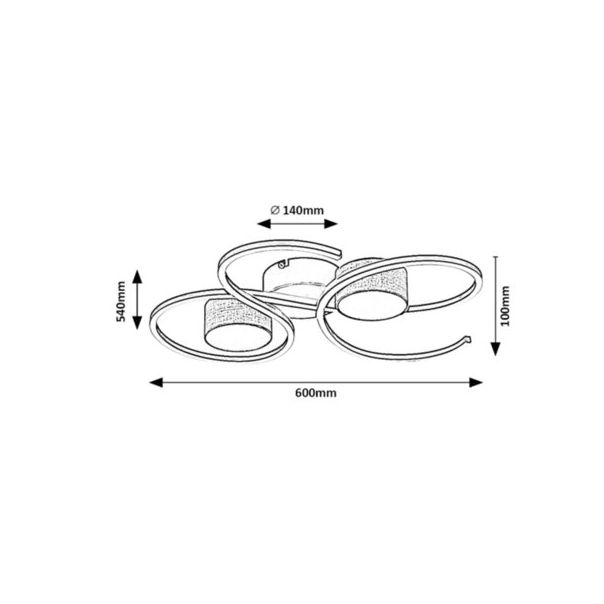 Rabalux Plafonjera Shiena LED 38W mat crno (71116) - 71116-1
