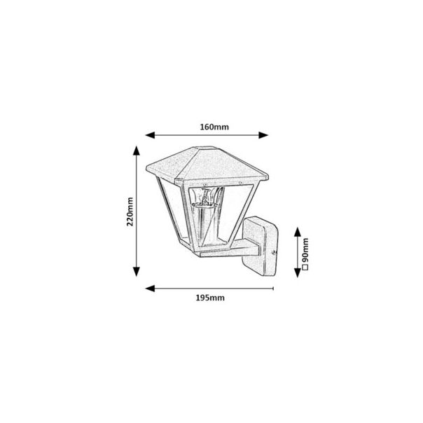 Rabalux Spoljna zidna rasveta Paravento E27 1x MAX 40W crna (7146) - 7146