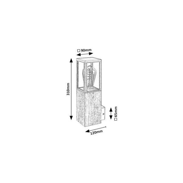 Rabalux Spoljna zidna rasveta Wales E27 1x MAX 60W hrast (7195) - 7195