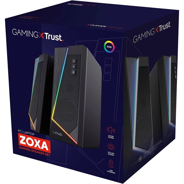 TRUST Zvučnik GXT609 ZOXA RGB 2.0/12W(6W RMS)/crna - 24070