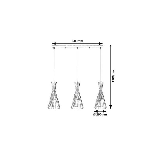 Rabalux Visilica Leandros E27 3x MAX 40W mat crno (72006) - 72006
