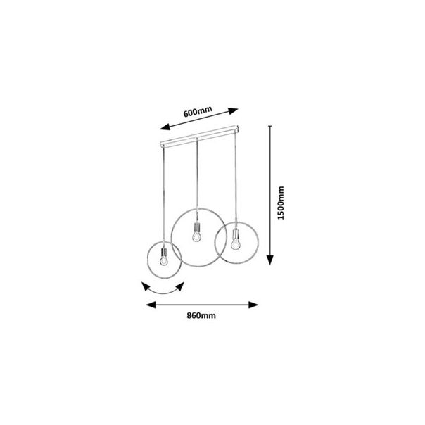 Rabalux Visilica Dilara E27 3x MAX 40W mat crno (72019) - 72019