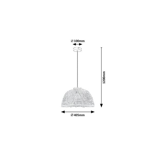 Rabalux Visilica Rattan E27 1x MAX 25W crna (72025) - 72025