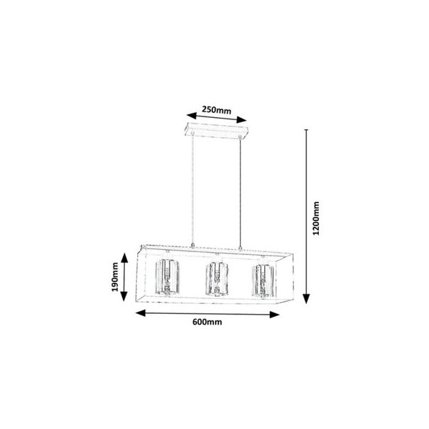 Rabalux Visilica Chadwick E27 3x MAX 25W crna (72033) - 72033