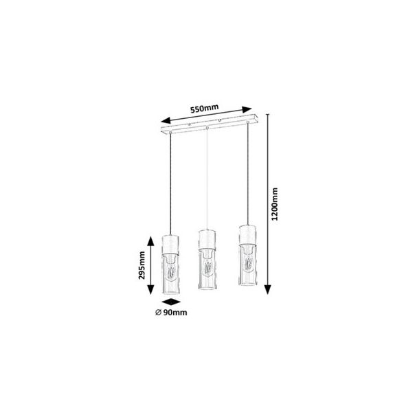 Rabalux Visilica Ronno E27 3x MAX 25W crna (72053) - 72053