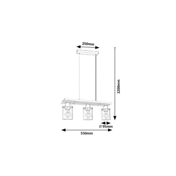 Rabalux Visilica Niylah E27 3x MAX 25W crna (72083) - 72083-1