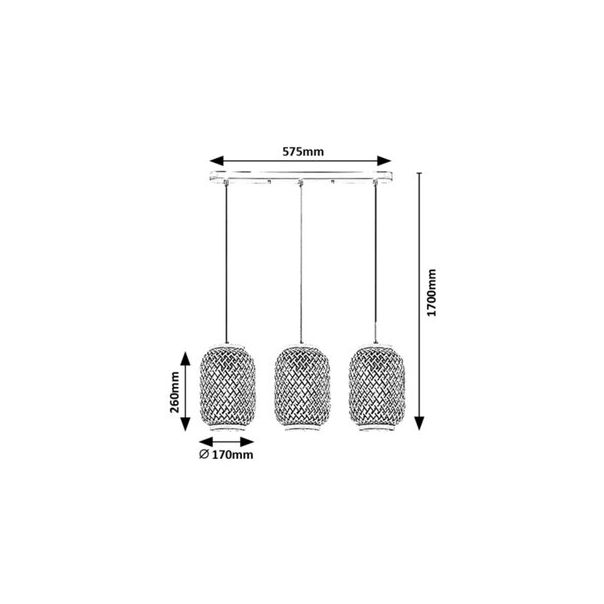 Rabalux Visilica Adalla E27 3x MAX 40W mat crno (72093) - 72093