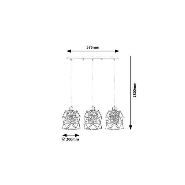 Rabalux Visilica Emrys E27 3x MAX 40W mat crno (72113) - 72113