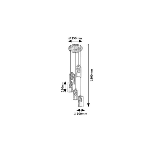 Rabalux Visilica Tanno E27 5x MAX 25W hrast (72125) - 72125