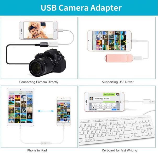 OTG lightning na USB kamera adapter beli - 95398