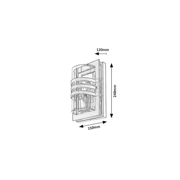 Rabalux Spoljna zidna rasveta Orlova E27 1x MAX 40W crna (7244) - 7244-1