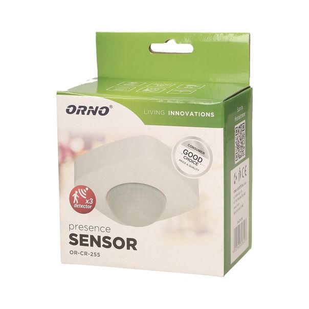 ORNO Senzor pokreta 360° IP65 2000W, bela - ORNOR-CR-255