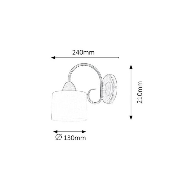 Rabalux Zidna lampa Edith E27 1x MAX 60W antik mesing (7274) - 7274