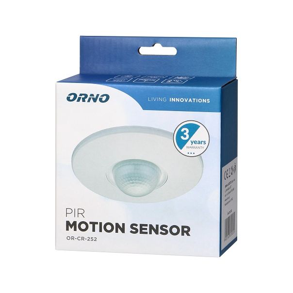 ORNO Senzor pokreta 360° IP20, bela - ORNOR-CR-252