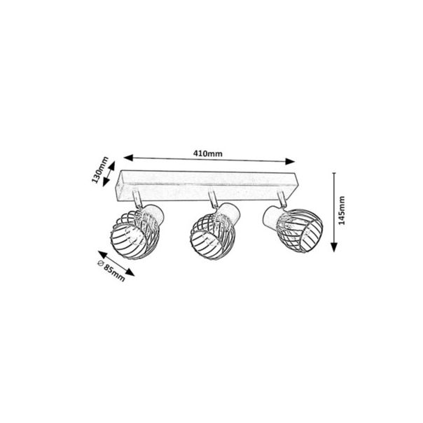 Rabalux Spot rasveta Aberama E14 3X MAX 10W crna (73003) - 73003
