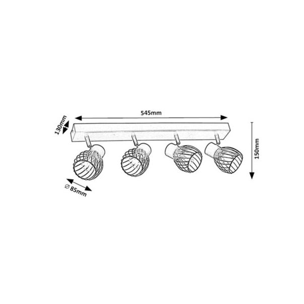 Rabalux Spot rasveta Aberama E14 4X MAX 10W crna (73004) - 73004