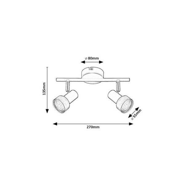 Rabalux Spot rasveta Konrad GU10 2x MAX 50W mat crno (73012) - 73012
