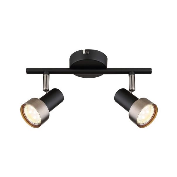 Rabalux Spot rasveta Konrad GU10 2x MAX 50W mat crno (73012) - 73012