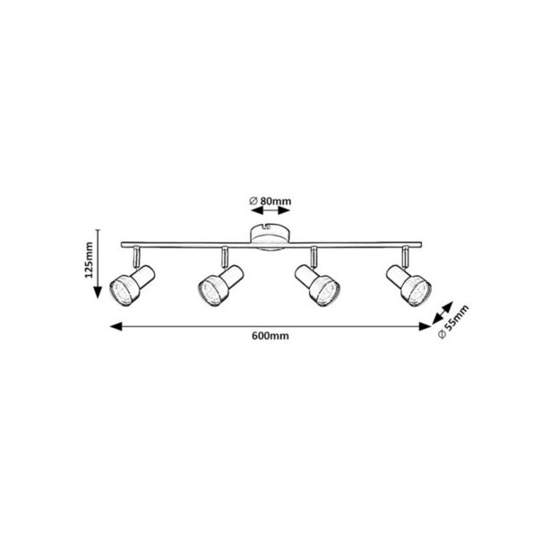 Rabalux Spot rasveta Konrad GU10 4x MAX 50W mat crno (73014) - 73014
