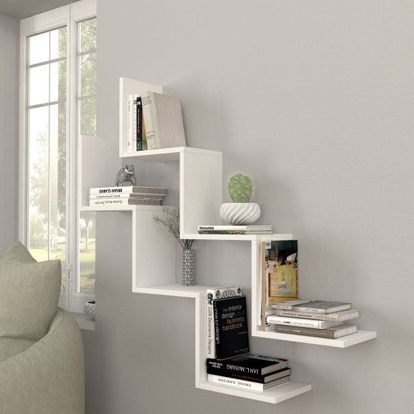 HANAH HOME Zidna polica Zig Zag, bela - 731WAT1664