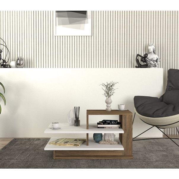 HANAH HOME Klub sto Venus, bela/braon - 731WAT2819