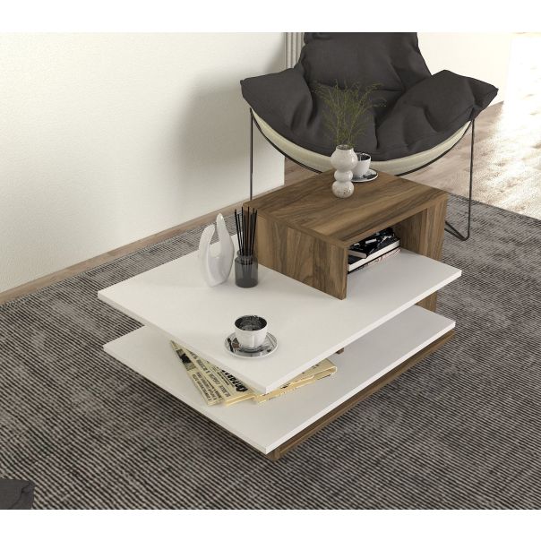 HANAH HOME Klub sto Venus, bela/braon - 731WAT2819