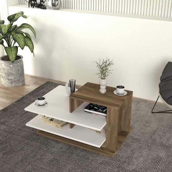 HANAH HOME Klub sto Venus, bela/braon - 731WAT2819