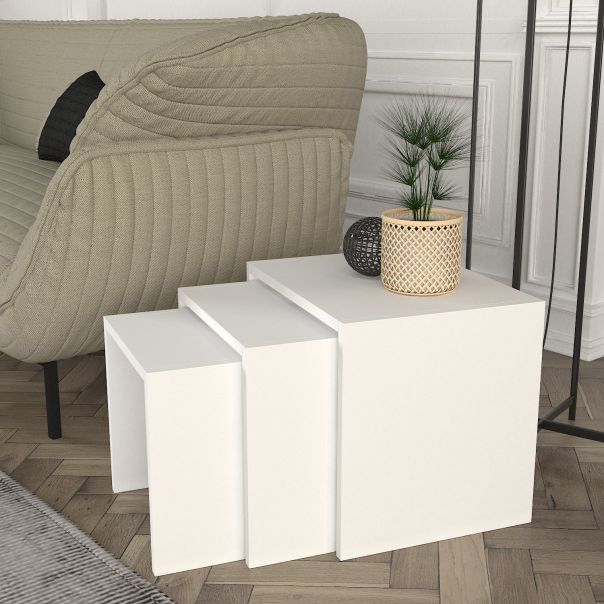 HANAH HOME Set pomoćnih stočića Zariel, bela - 731WAT2824