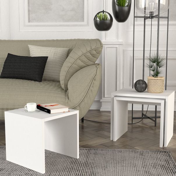 HANAH HOME Set pomoćnih stočića Zariel, bela - 731WAT2824