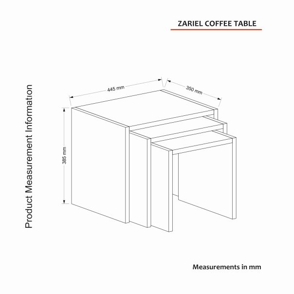 HANAH HOME Set pomoćnih stočića Zariel, bela - 731WAT2824
