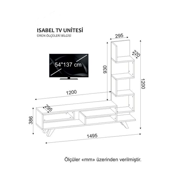 HANAH HOME TV komoda Isabel, krem/bela - 731WAT3017