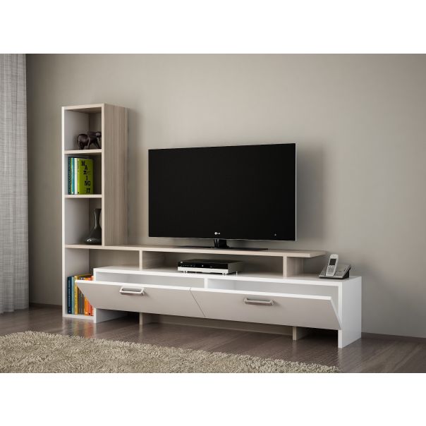 HANAH HOME TV komoda Simal, bela/bež - 731WAT3038