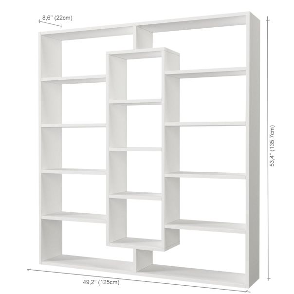 HANAH HOME Polica za knjige Ample, bela - 731WAT3601