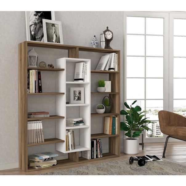 HANAH HOME Polica za knjige Ample, braon/bela - 731WAT3605