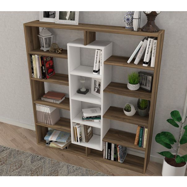 HANAH HOME Polica za knjige Ample, braon/bela - 731WAT3605