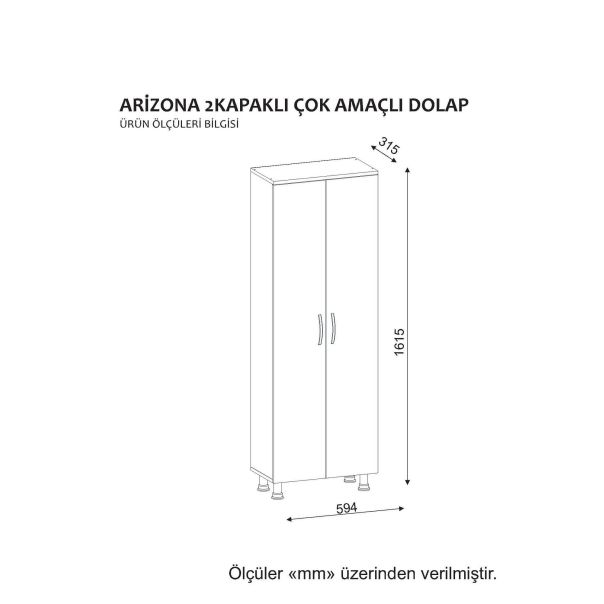 HANAH HOME Ormar za kupatilo Arizona 2 Kapak, bela - 731WAT3909