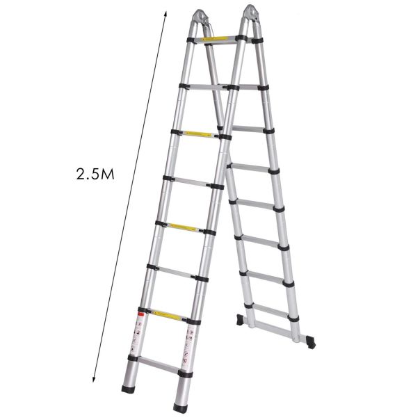 Duple Aluminijumske Teleskopske Merdevine 2.5+2.5m - 737-1