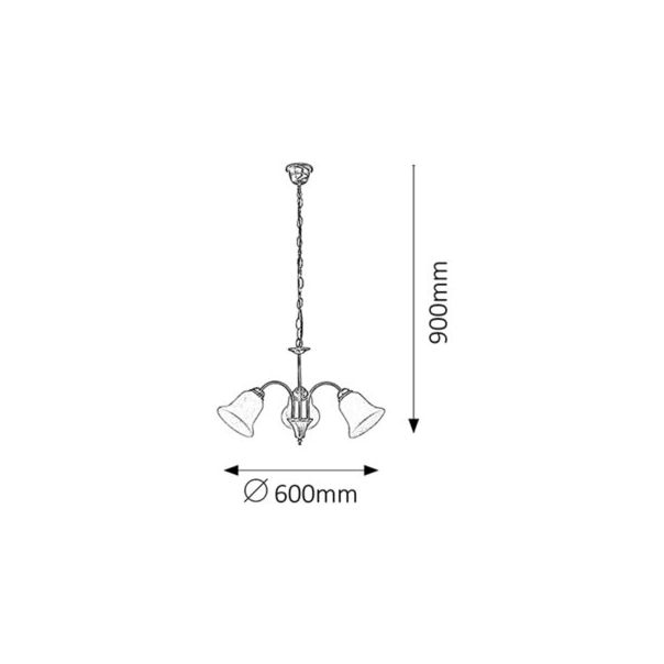 Rabalux Luster Francesca E14 3x MAX 40W bronzana (7373) - 7373