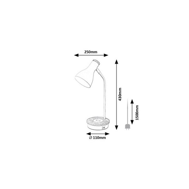 Rabalux Stona lampa Mosley E14 1x MAX 25W mat belo (74001) - 74001