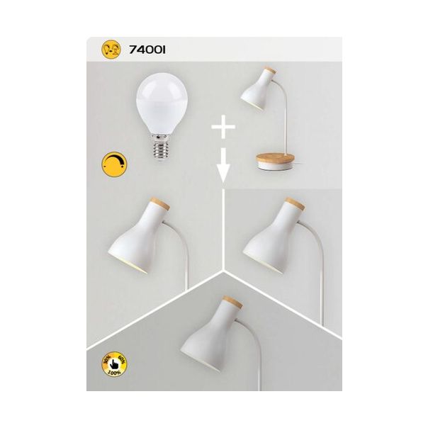 Rabalux Stona lampa Mosley E14 1x MAX 25W mat belo (74001) - 74001