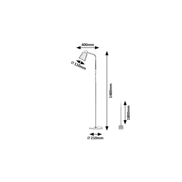 Rabalux Podne lampe Azim E27 1x MAX 40W crna (74003) - 74003