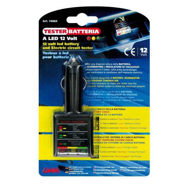 LAMPA ACCESSORIES Akumulator-alternator tester led - 74060