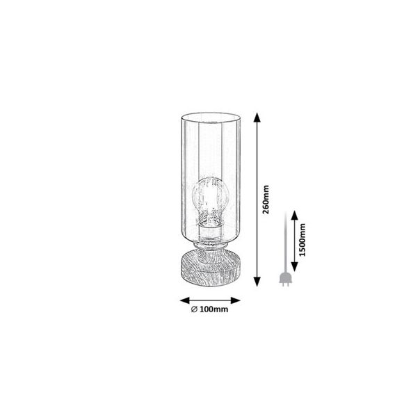 Rabalux Stona lampa Tanno E27 1x MAX 25W hrast (74120) - 74120