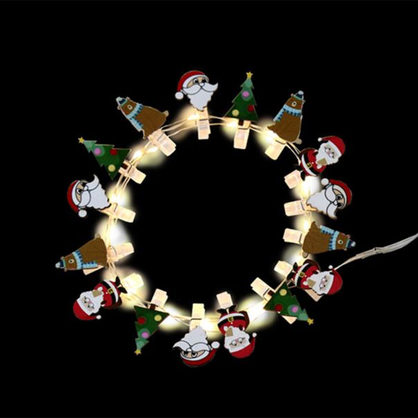 FESTA Novogodišnje lampice Deda Mraz 16 cm sa klipsom 741402 - 741402