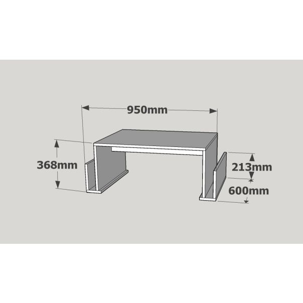 HANAH HOME Klub sto Magazin, bela - 745DCD2801