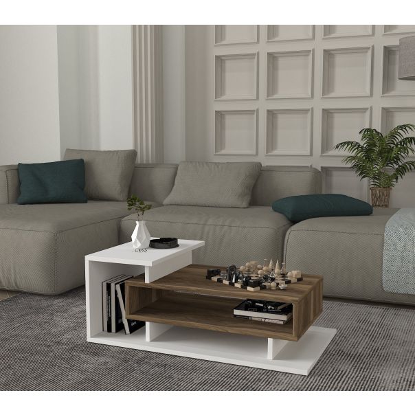 HANAH HOME Sto za dnevnu sobu Spring White Walnut - 189134