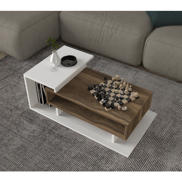 HANAH HOME Sto za dnevnu sobu Spring White Walnut - 189134