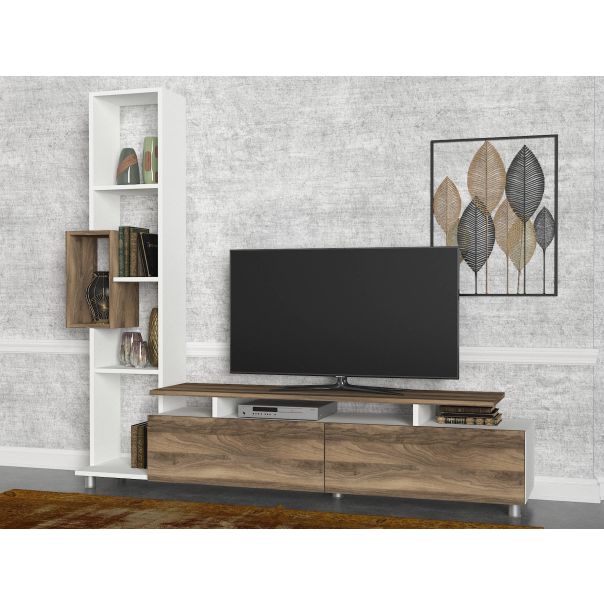 HANAH HOME TV komoda Tulip, bela/braon - 745DCD3012
