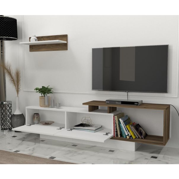 HANAH HOME TV komoda Asos, bela/braon - 745DCD3030