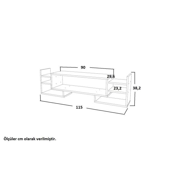 HANAH HOME TV komoda Sema, bela/ braon - 745DCD3047